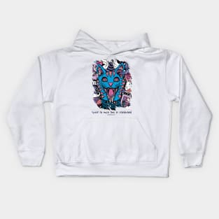 Spent too much time in Wonderland - Catsondrugs.com - rave, edm, festival, techno, trippy, music, 90s rave, psychedelic, party, trance, rave music, rave krispies, rave flyer Kids Hoodie